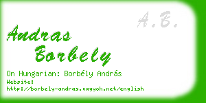 andras borbely business card